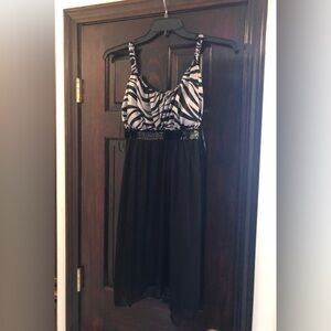 Elegant Black and White Dress